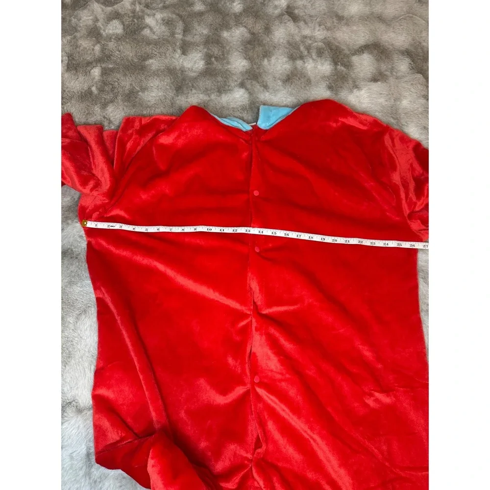 Dr Seuss Thing 1 & 2 Plush Union Suit Red Blue Character Hood Pajamas L/XL-0629